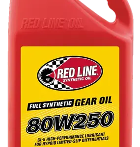 A 1-gallon (3.785L) red container of Import placeholder for 2038, labelled 80W250, suitable for hypoid limited-slip differentials.