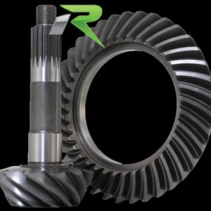 A GM 8.5/8.6 3.42 Ratio Ring and Pinion Revolution Gear set in black and silver, shown on a plain background with a green and grey "R" logo at the top centre.