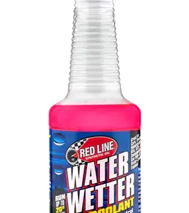 A bottle of Import placeholder for 1918, featuring a red cap and label, designed to help control engine overheating and improve coolant performance.